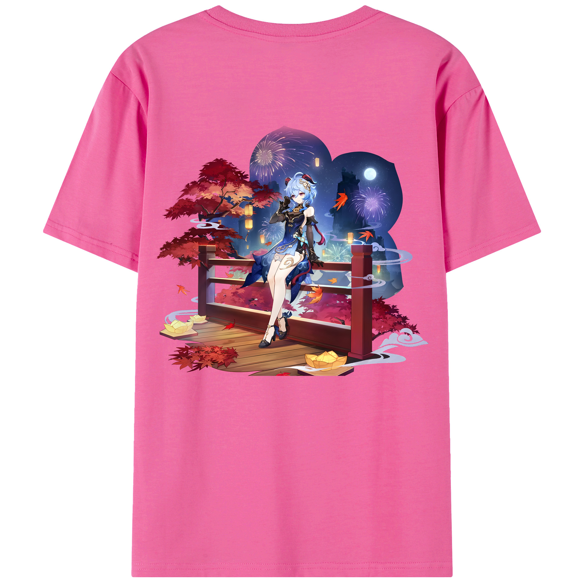 げんし神 甘雨 かんう genshin Ganyu レディース半袖Tシャツ(バックプリント)